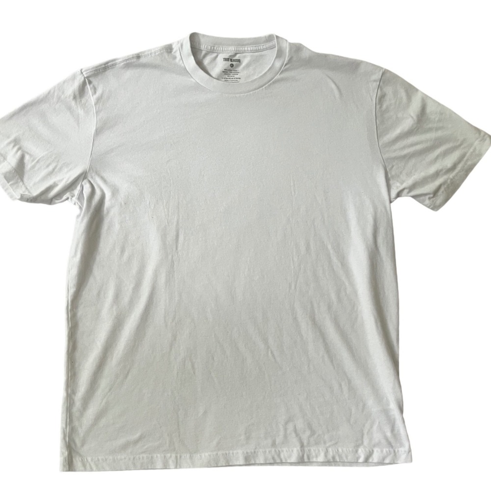 True Classic NWOT T-Shirt White Crew Neck Short Sleeve Athletic Fit XL